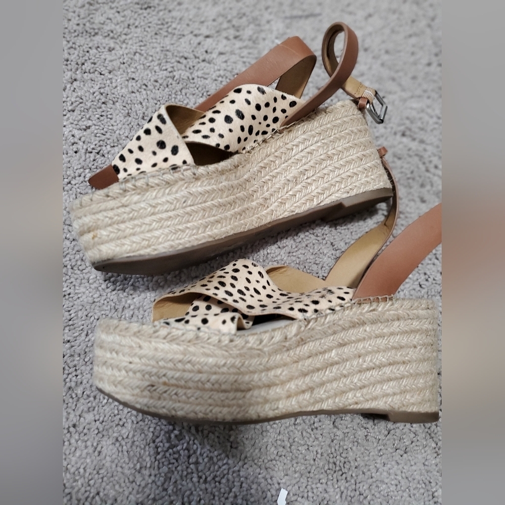 Dolce Vita Leopard Print Espadrille Wedge Sandals Size 9